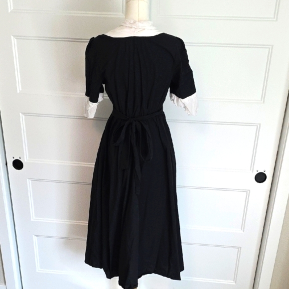 Scarlett Darkness Black and White Lace-Up Long Sleeve Dress - Picture 7 of 8